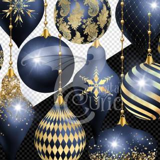 Blue and gold Christmas wallpaper