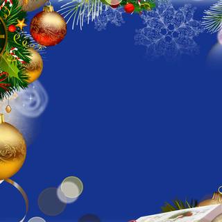 Blue and gold Christmas wallpaper