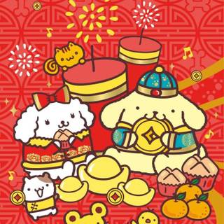 Pompompurin Happy New Year wallpaper