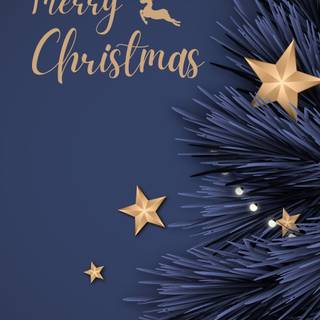 Blue and gold Christmas wallpaper