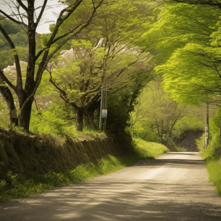 Yellow spring road wallpaper
