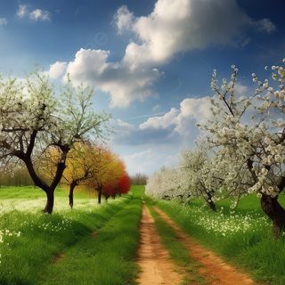 Yellow spring road wallpaper