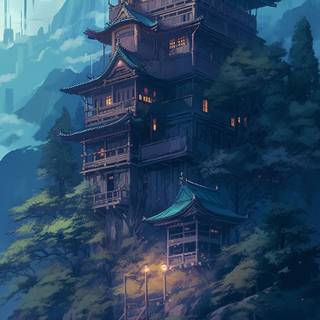 Chinese castle wallpaper