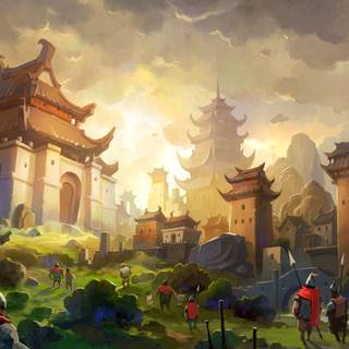 Chinese castle wallpaper