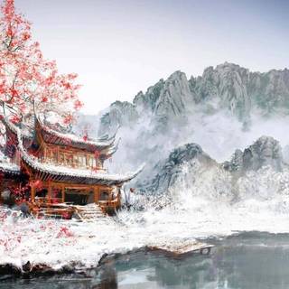 Chinese trees wallpaper