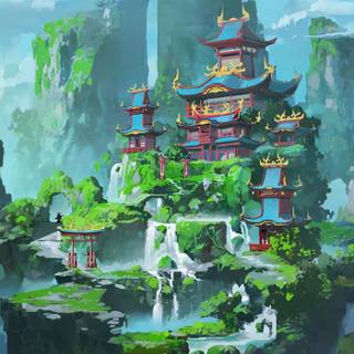Chinese castle wallpaper