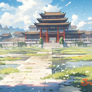 Chinese castle wallpaper