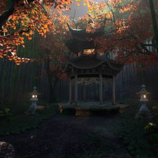 Chinese forest wallpaper