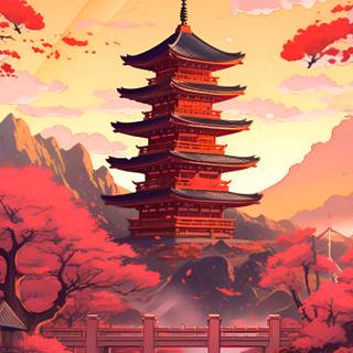 Chinese trees wallpaper