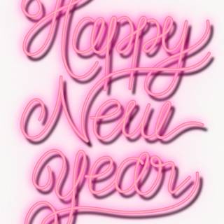 Happy New Year pink wallpaper