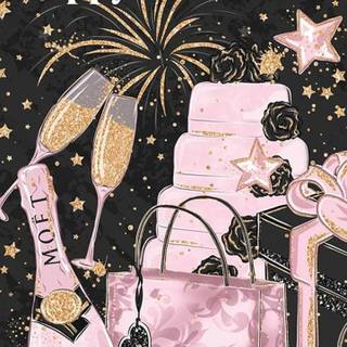 Happy New Year pink wallpaper