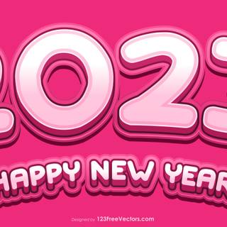 Happy New Year pink wallpaper