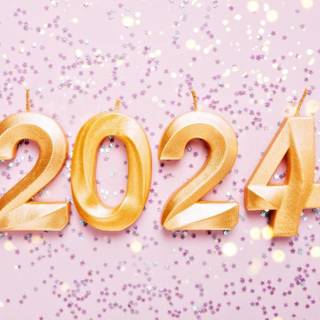 Pink New Year 2024 wallpaper