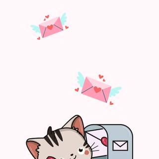 Valentine's Day cat wallpaper