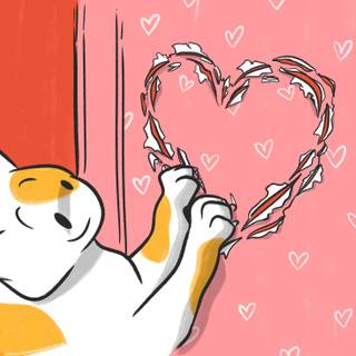 Valentine's Day cat wallpaper