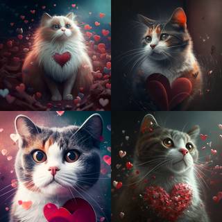 Valentine's Day cat wallpaper