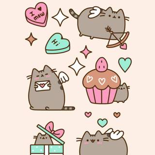 Valentine's Day cat wallpaper