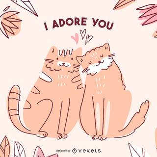 Valentine's Day cat wallpaper
