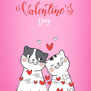 Valentine's Day cat wallpaper
