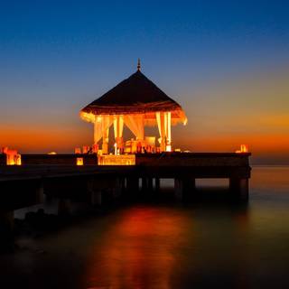 Gazebo sunset wallpaper