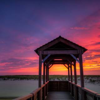 Gazebo sunset wallpaper