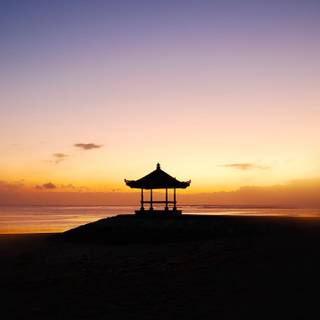 Gazebo sunset wallpaper
