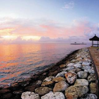 Gazebo sunset wallpaper