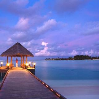 Gazebo sunset wallpaper