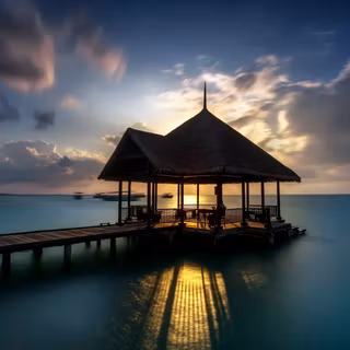 Gazebo sunset wallpaper