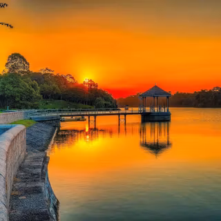 Gazebo sunset wallpaper