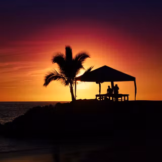 Gazebo sunset wallpaper