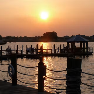 Gazebo sunset wallpaper