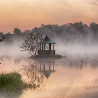 Gazebo sunset wallpaper
