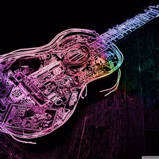 Purple guitar wallpaper
