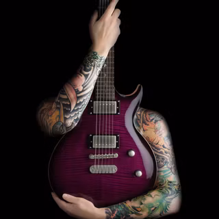 Purple guitar wallpaper