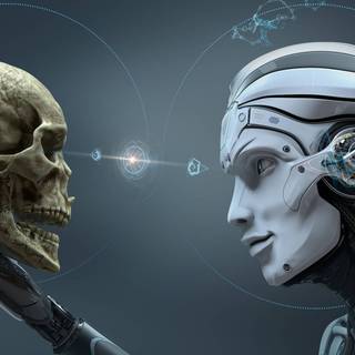 Robot skull wallpaper