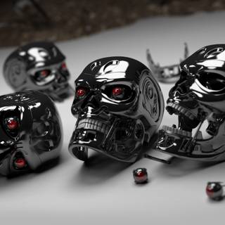 Robot skull wallpaper