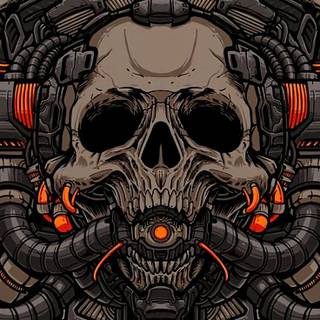 Robot skull wallpaper