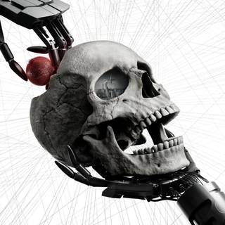Robot skull wallpaper