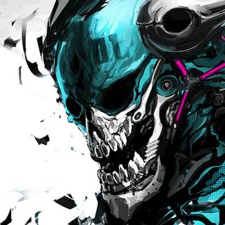 Robot skull wallpaper