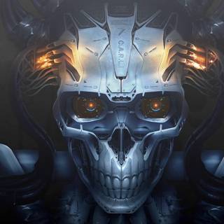 Robot skull wallpaper