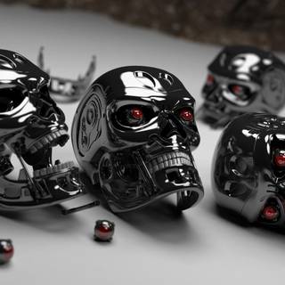 Robot skull wallpaper