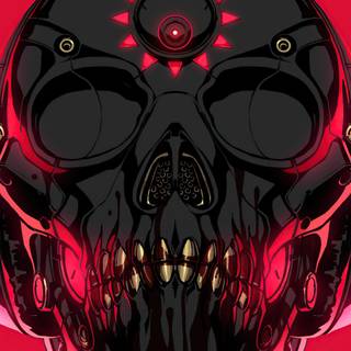 Robot skull wallpaper