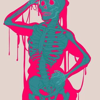 Pink skeleton wallpaper