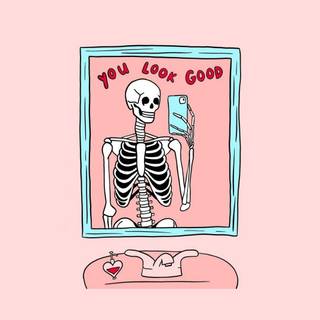 Pink skeleton wallpaper