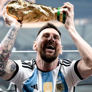 Messi golden ball wallpaper