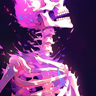 Pink skeleton wallpaper