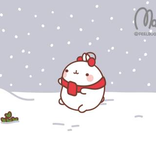 Molang winter PC wallpaper