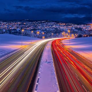 Purple winter drive wallpaper