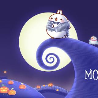 Molang winter PC wallpaper